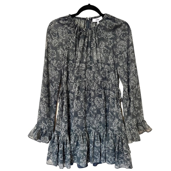 Likely Hanner Print Drawstring Waist Long Sleeve Dress in Charcoal (00) - Picture 5 of 13